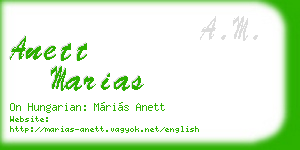 anett marias business card